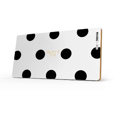 Agenda Mooving 2024 Pocket Dots Lunares Negros (Blanca) Encuadernada Semana la Vista Art.1401238